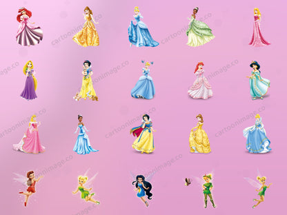 Disney Princess Clipart PNG JPG Digital Files Download