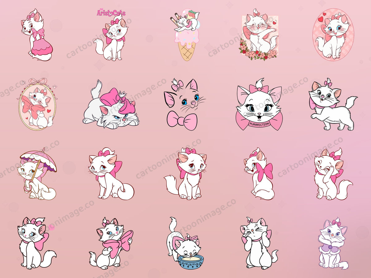 Marie Aristocats Clipart PNG JPG Digital Files Download