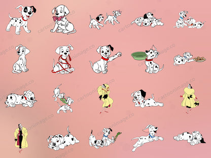 101 Dalmatians Clipart PNG JPG Digital Files Download