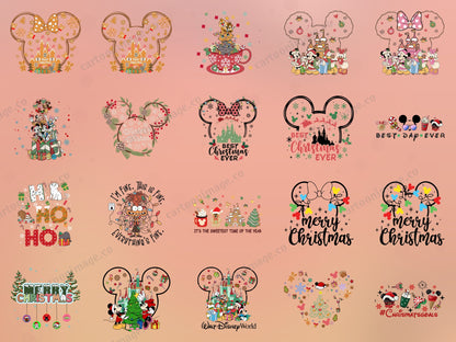 Disney Christmas Clipart PNG JPG Digital Files Download