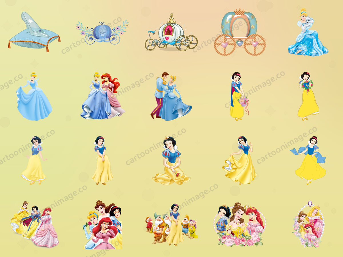 Snow White Seven Dwarfs Clipart PNG JPG Digital Files Download