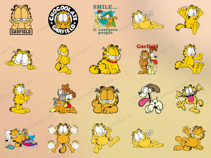 Garfield Lazy Cat Clipart PNG JPG Digital Files Download