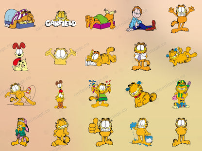 Garfield Lazy Cat Clipart PNG JPG Digital Files Download