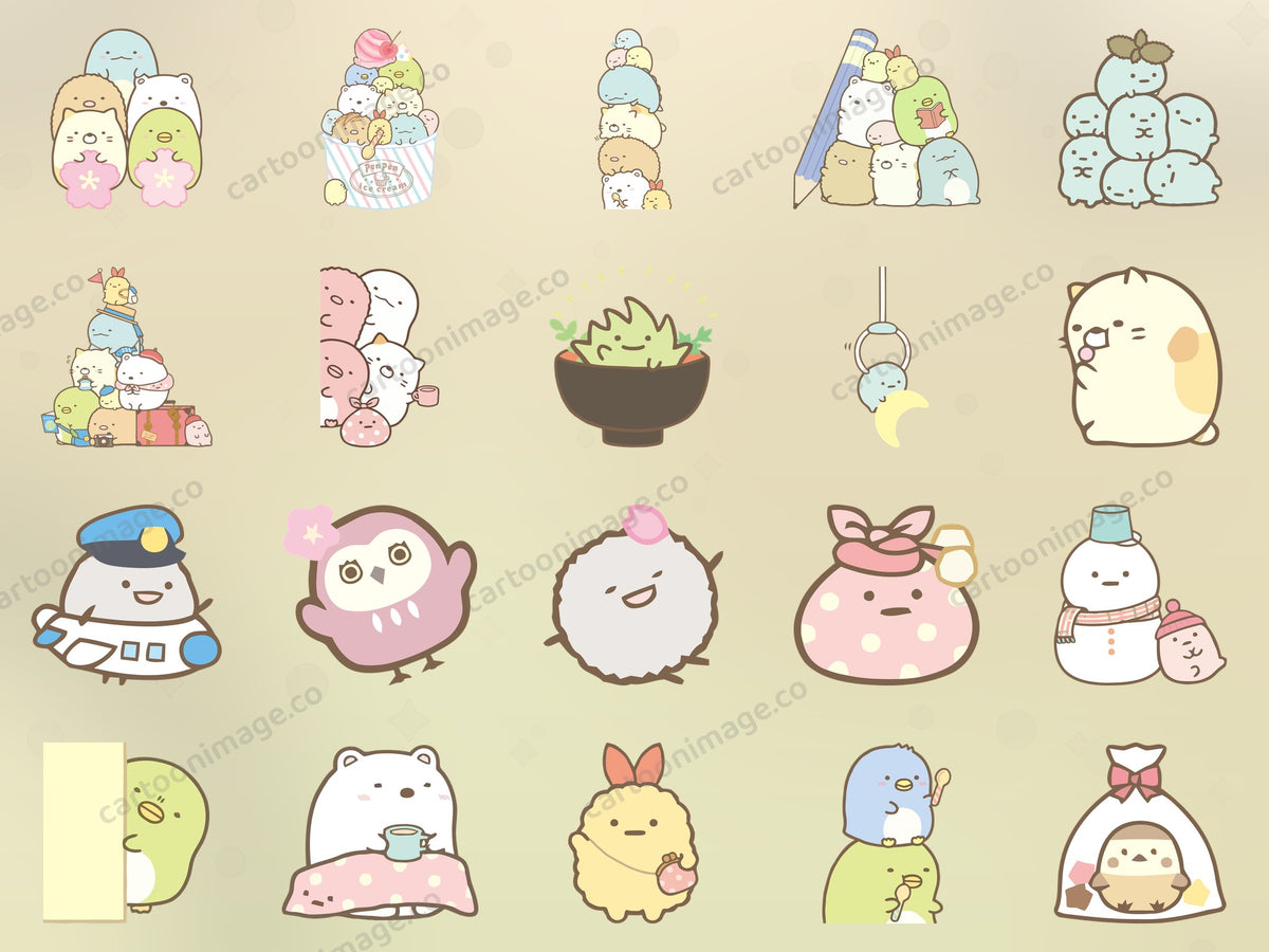 Sumikko Gurashi Clipart PNG JPG Digital Files Download
