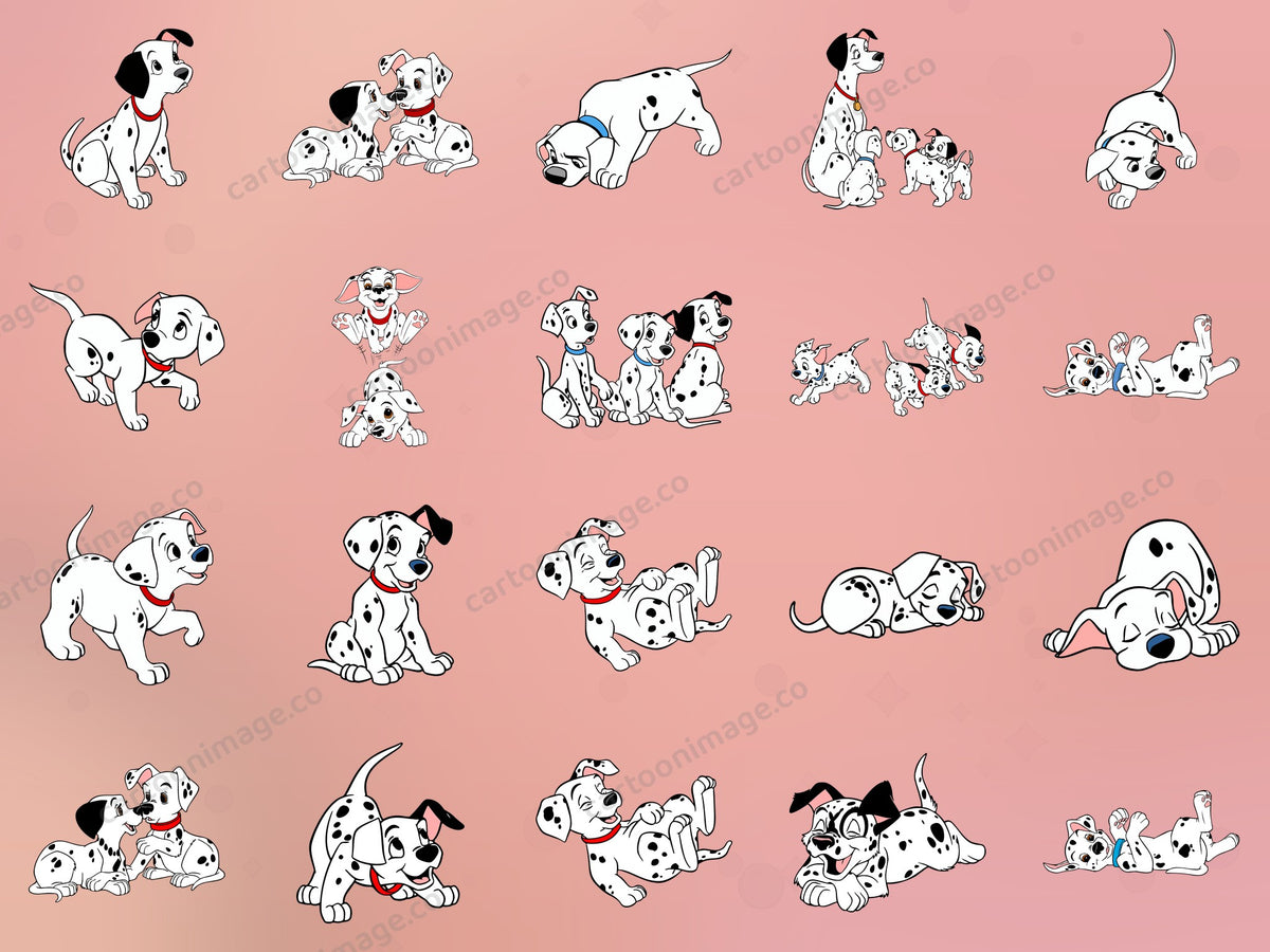 101 Dalmatians Clipart PNG JPG Digital Files Download