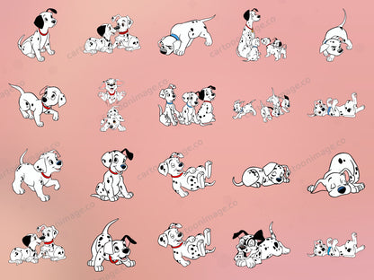 101 Dalmatians Clipart PNG JPG Digital Files Download