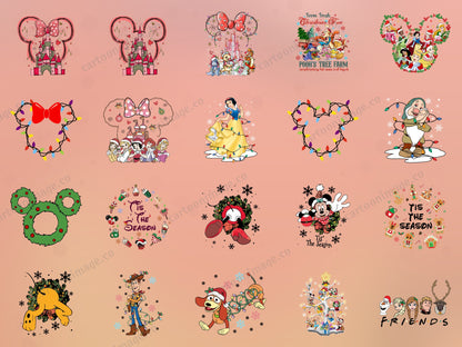 Disney Christmas Clipart PNG JPG Digital Files Download