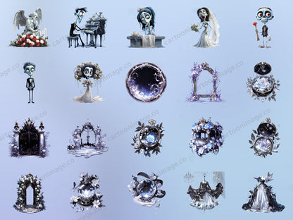 Corpse Bride Clipart PNG JPG Digital Files Download