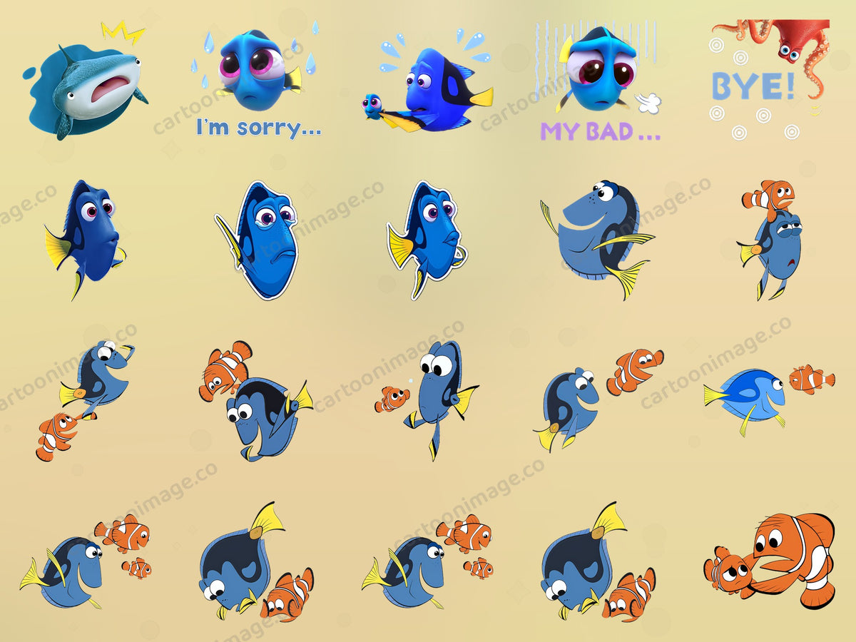 Finding Nemo Clipart PNG JPG Digital Files Download
