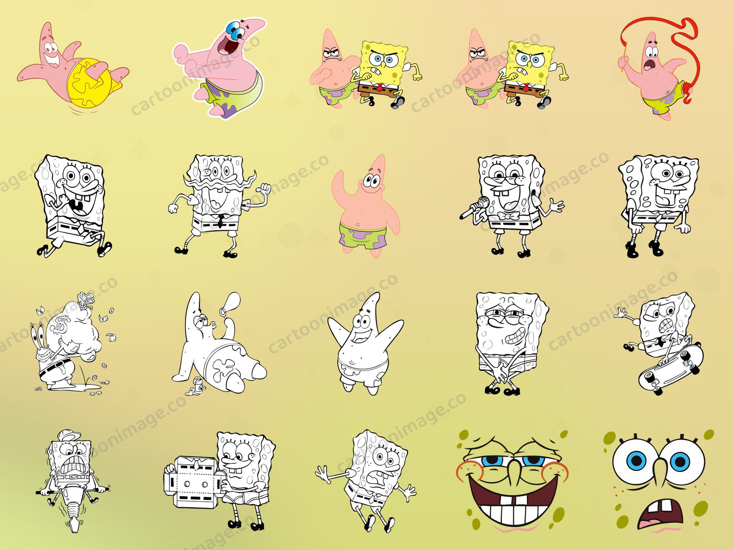 SpongeBob SquarePants Clipart PNG JPG Digital Files Download
