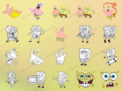 SpongeBob SquarePants Clipart PNG JPG Digital Files Download