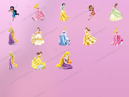 Disney Princess Clipart PNG JPG Digital Files Download
