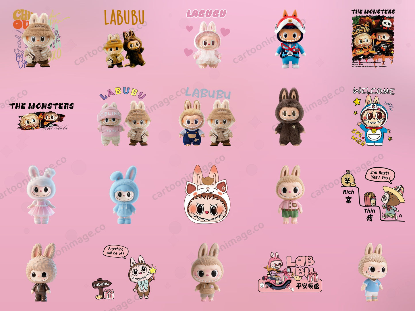 Labubu Clipart PNG JPG Digital Files Download