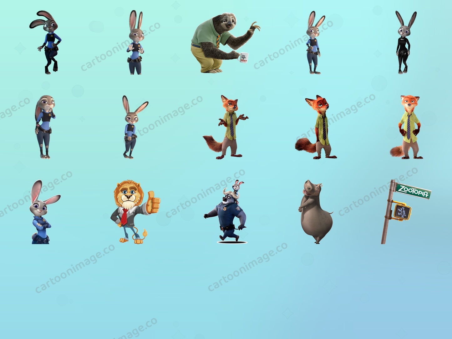 Zootopia Clipart PNG JPG Digital Files Download