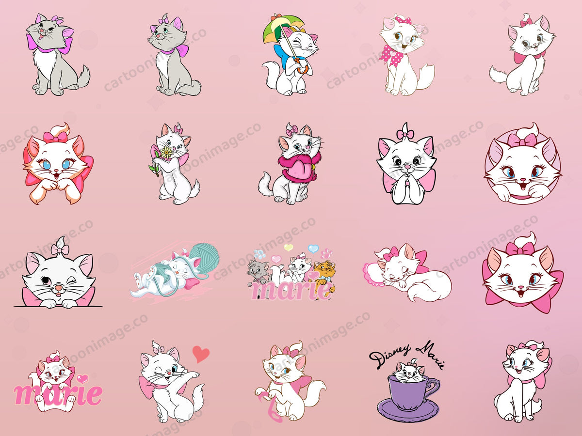 Marie Aristocats Clipart PNG JPG Digital Files Download
