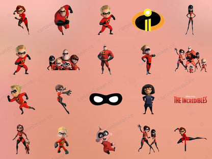 The Incredibles Clipart PNG JPG Digital Files Download