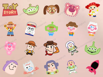 Toy Story Cute Woody and Friends Clipart PNG JPG Digital Files Download