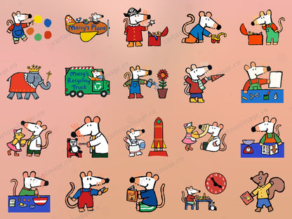 Maisy Clipart PNG JPG Digital Files Download