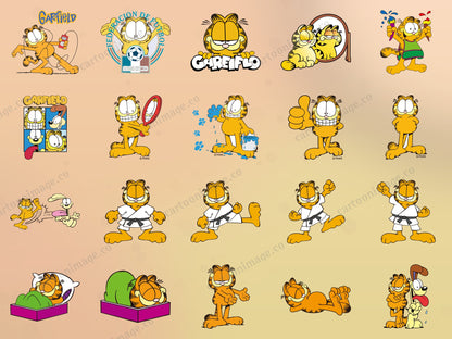 Garfield Lazy Cat Clipart PNG JPG Digital Files Download