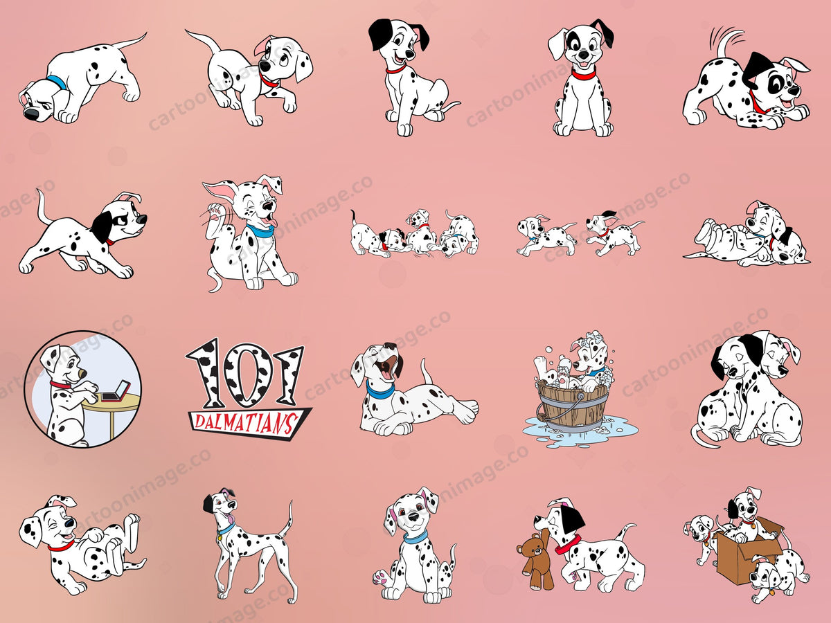 101 Dalmatians Clipart PNG JPG Digital Files Download