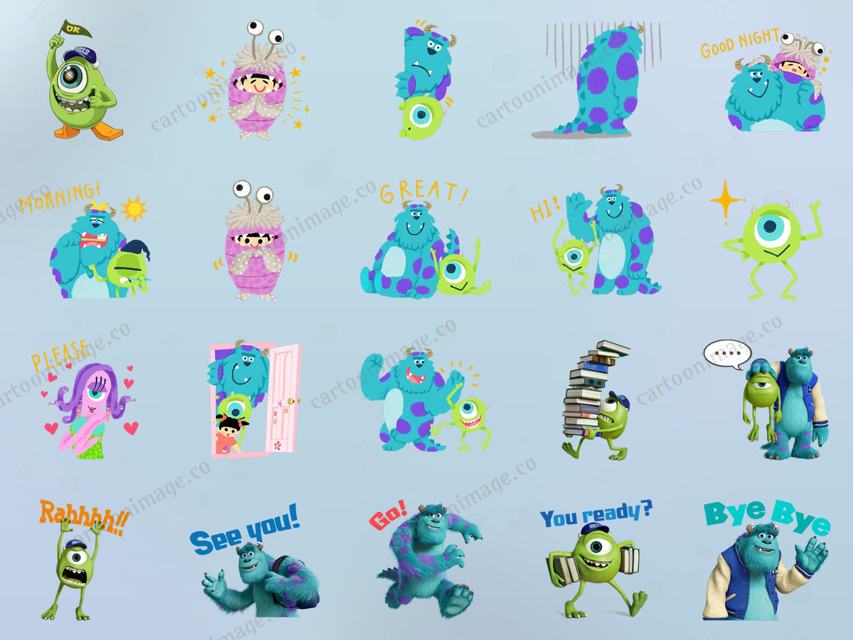 Monsters Inc Clipart PNG JPG Digital Files Download