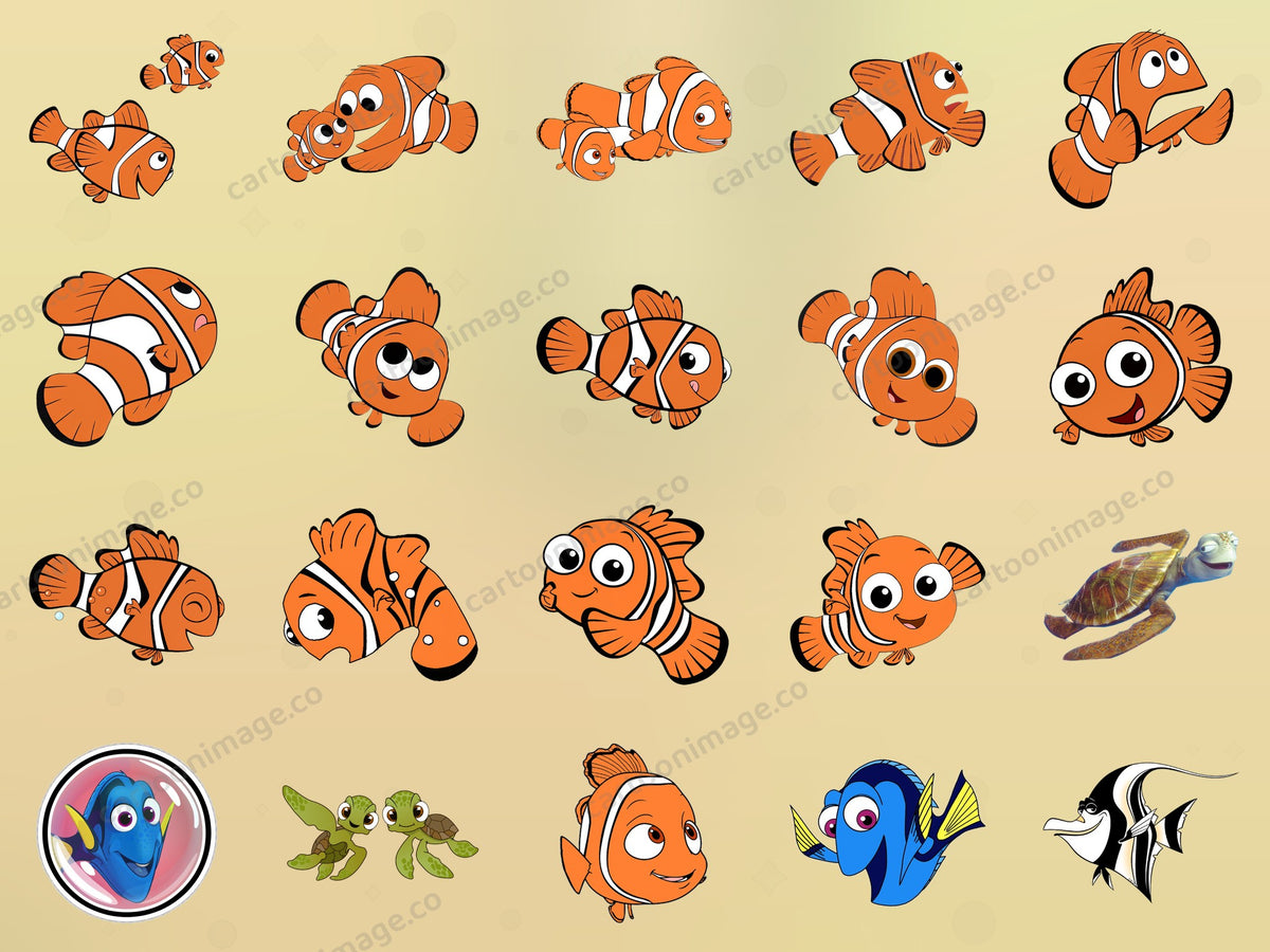 Finding Nemo Clipart PNG JPG Digital Files Download