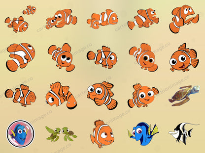Finding Nemo Clipart PNG JPG Digital Files Download