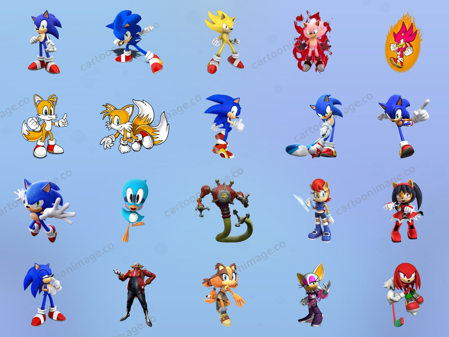 Sonics Clipart PNG JPG Digital Files Download