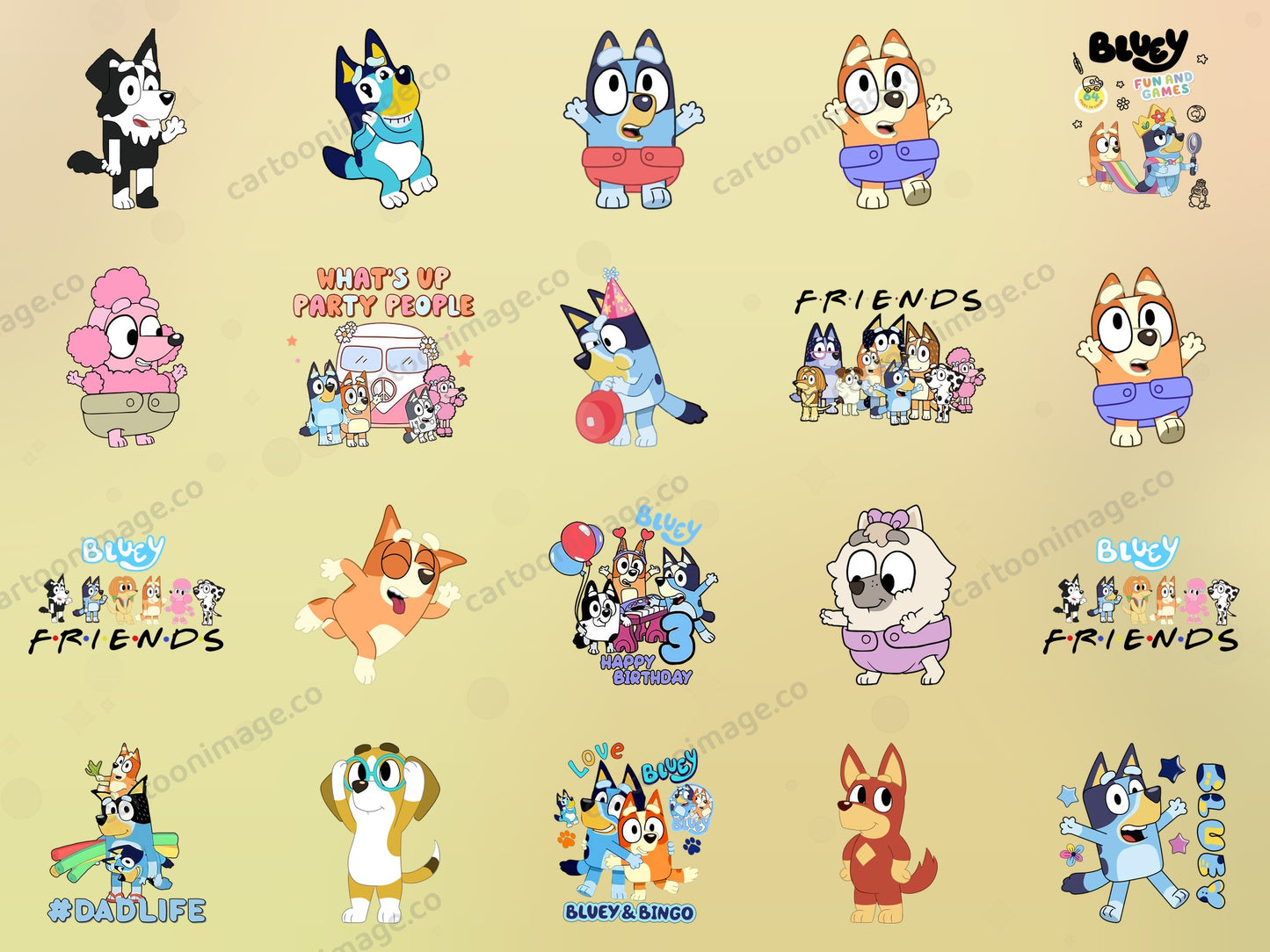 Bluey Clipart PNG JPG Digital Files Download