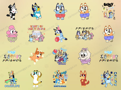 Bluey Clipart PNG JPG Digital Files Download