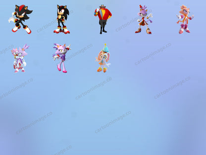 Sonics Clipart PNG JPG Digital Files Download