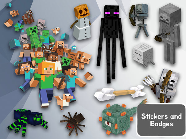 Minecraft Clipart PNG JPG Digital Files Download – Cartoon Image