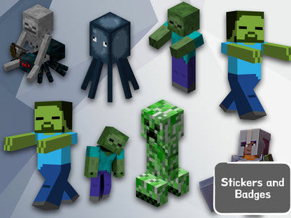 Minecraft Clipart PNG JPG SVG Digital Files Download