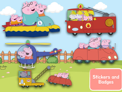 Peppa Pig Clipart PNG JPG SVG Digital Files Download